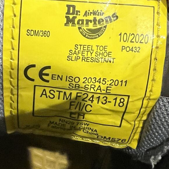 Dr. Martens Maple Zip Steel Toe Safety Shoe Slip Resistant Women's Size 7 Black - Picture 11 of 12